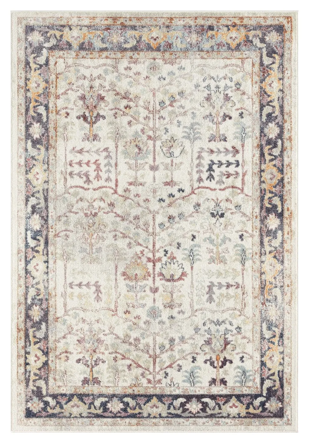 Indiana Blue and Purple Multi-Colour Distressed Rugmodern color block patchwork rug