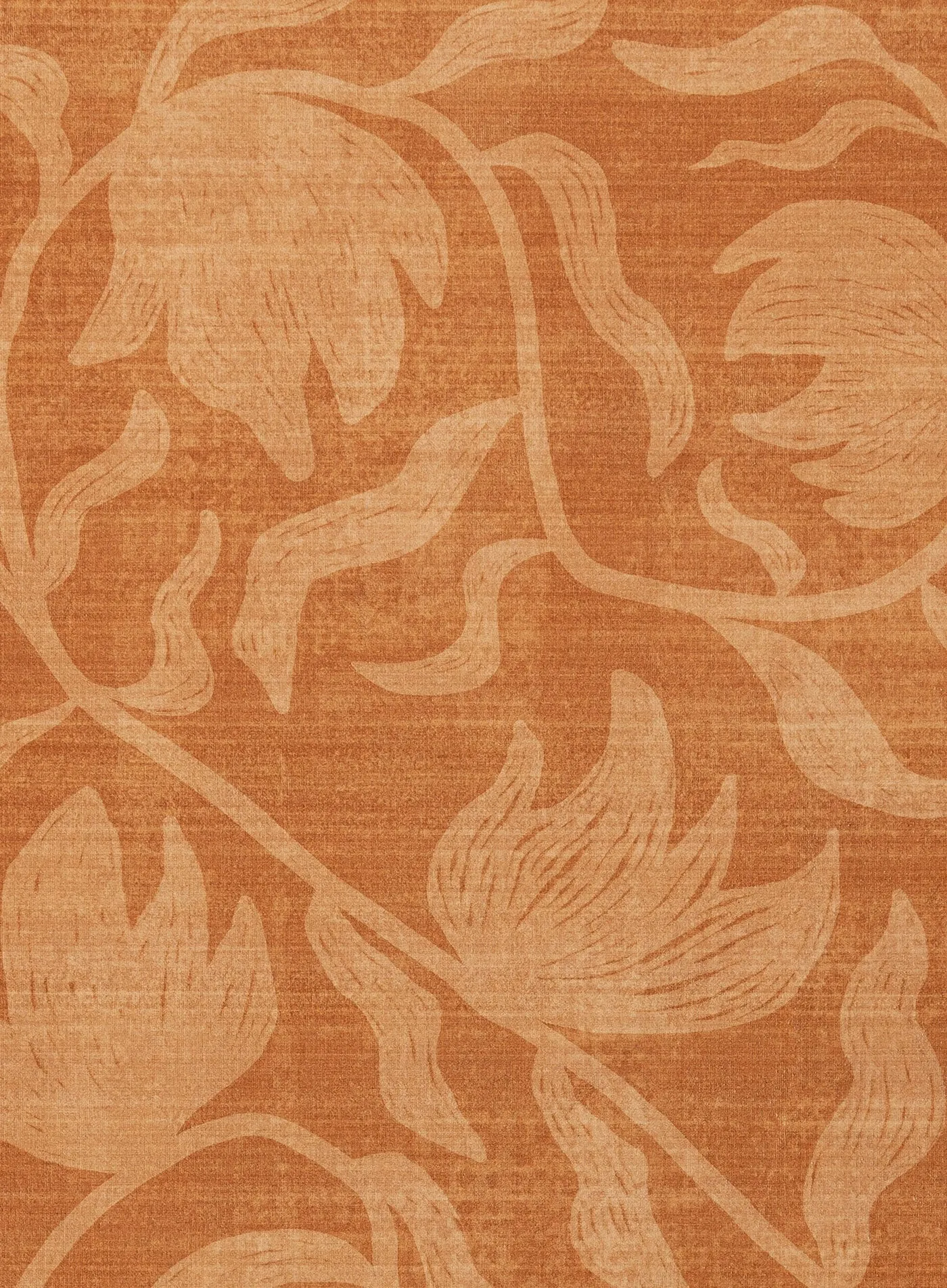 Iras Rust Botanical Washable Rug