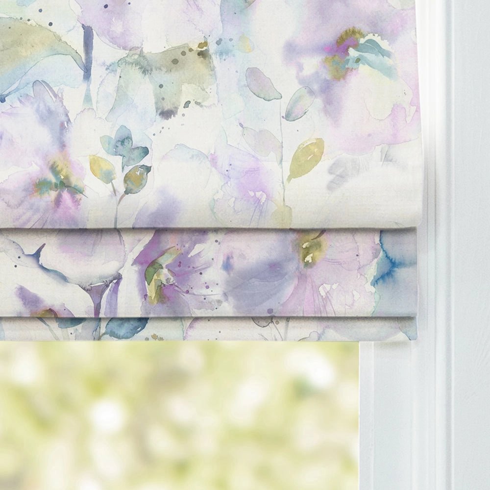 Isabela Printed Cotton Made to Measure Roman Blinds Violet