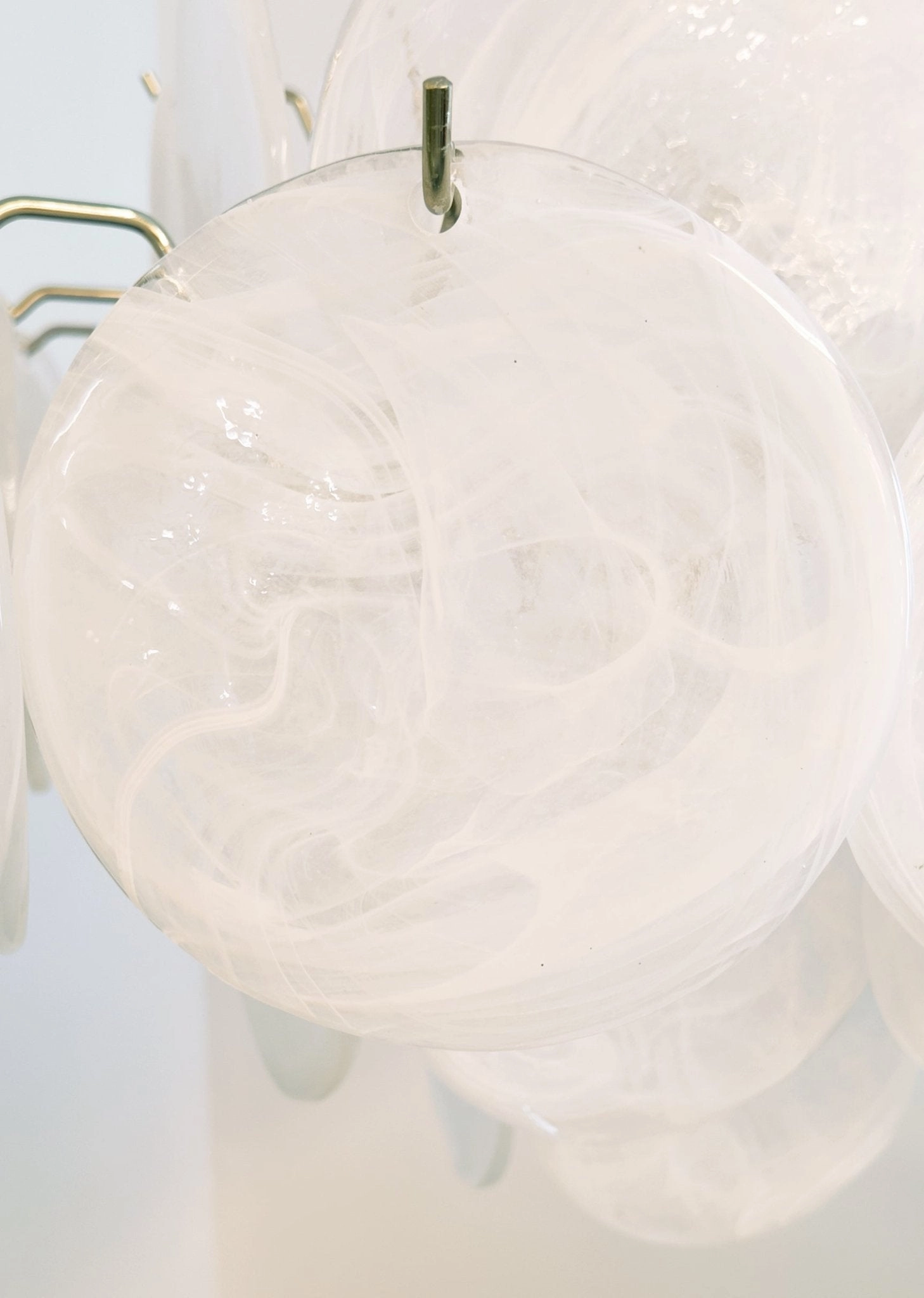 Isadora Murano White Disc Chandelier