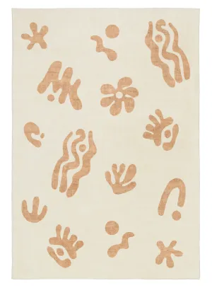 Isidore Beige and Cream Abstract Washable Rugmodern color block patchwork rug