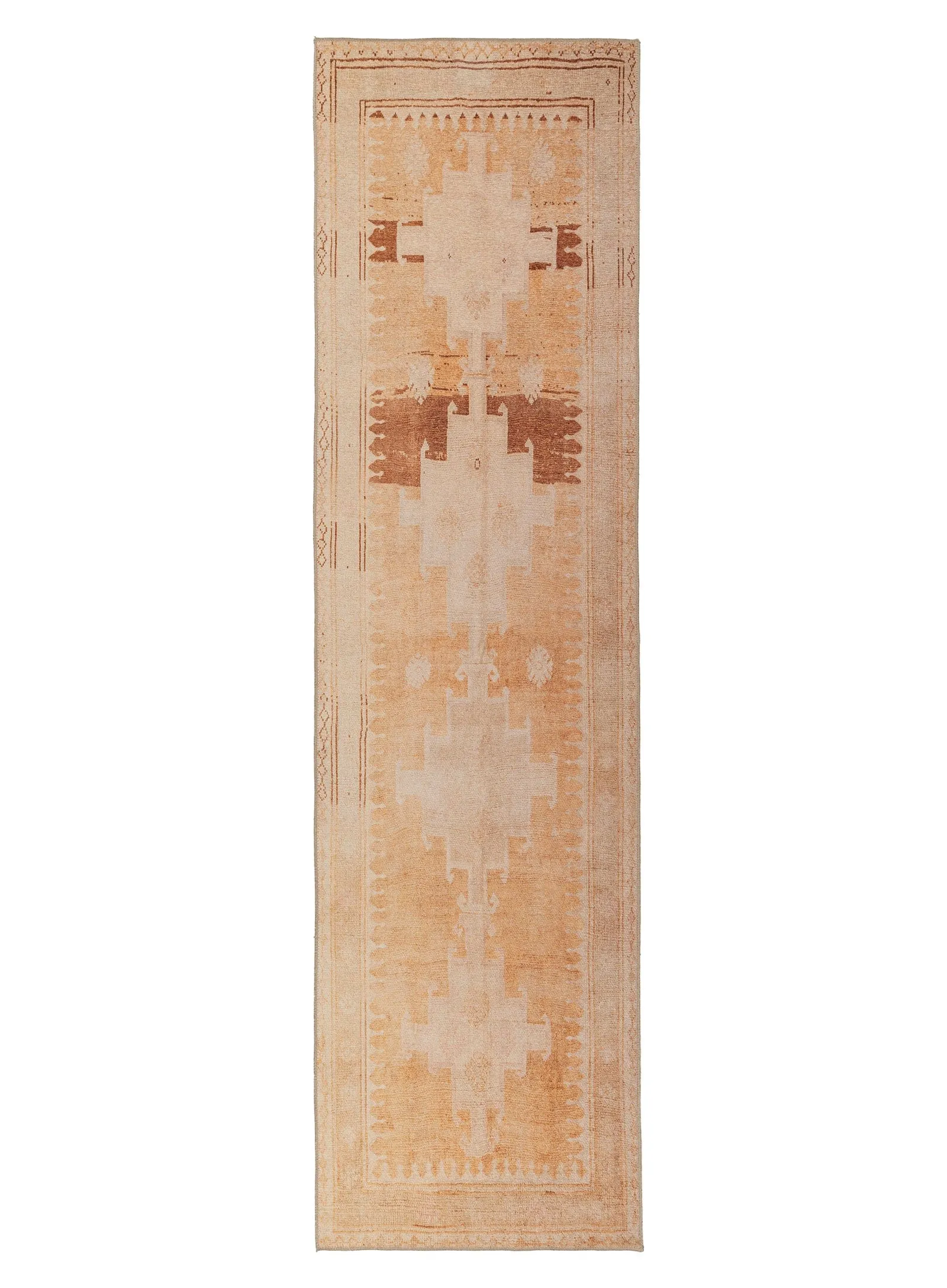 Isola Cream and Rust Tribal Washable Runner Rugmodern color block patchwork rug
