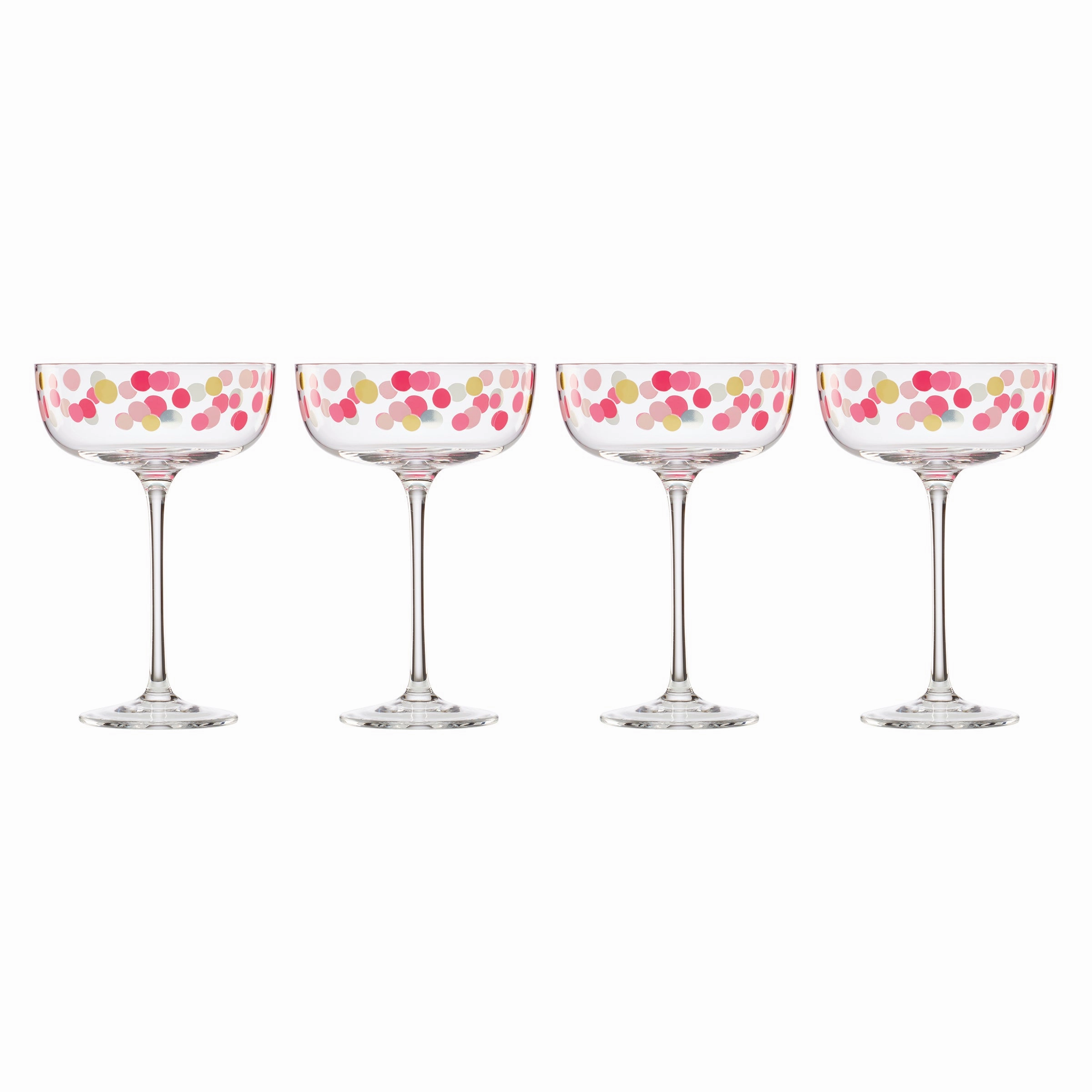 It's Raining Confetti Coupe Glasses - Set Of 4
