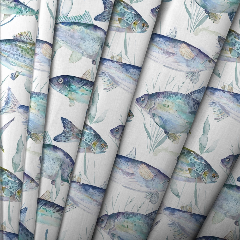 Ives Waters Printed Made to Measure Curtains Cobalt