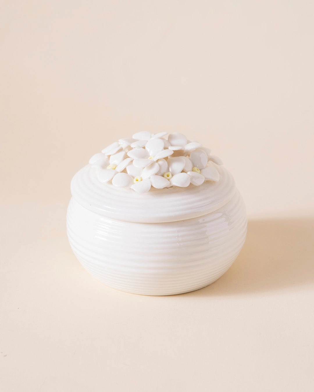 Ivory Blossom Trinket Keeper - White