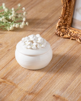 Ivory Blossom Trinket Keeper - Whitehome decor ,wall decor 