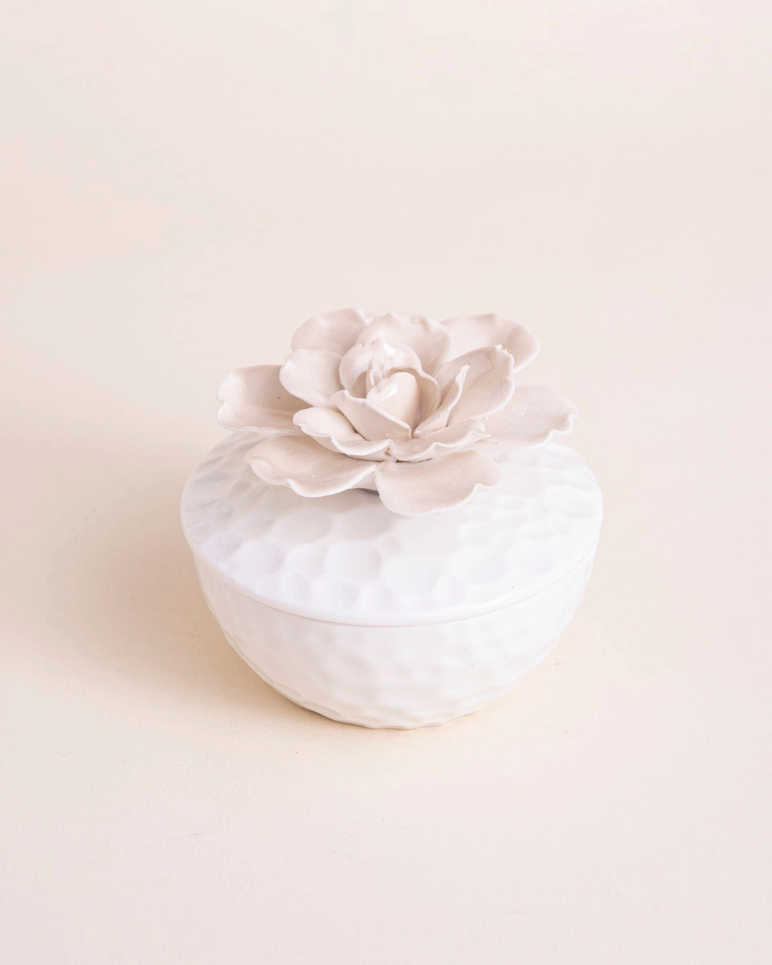 Ivory Rose Trinket Keeper - White