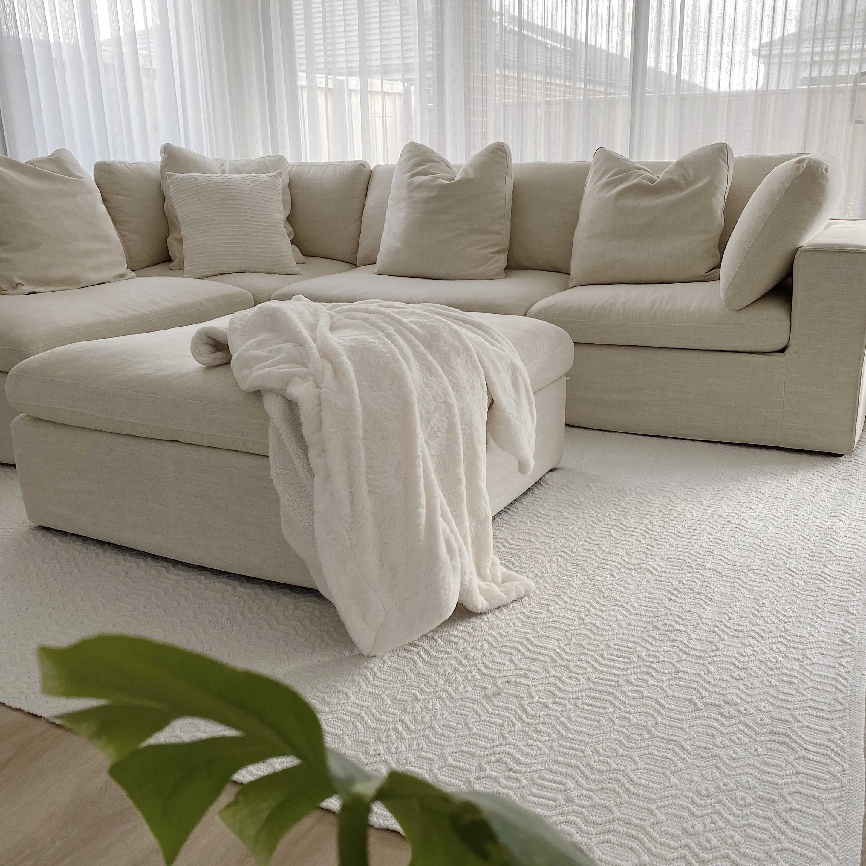 Ivy Ivory Indoor Outdoor PET Rug