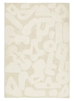 Izar Neutral Abstract Washable Rugmodern color block patchwork rug