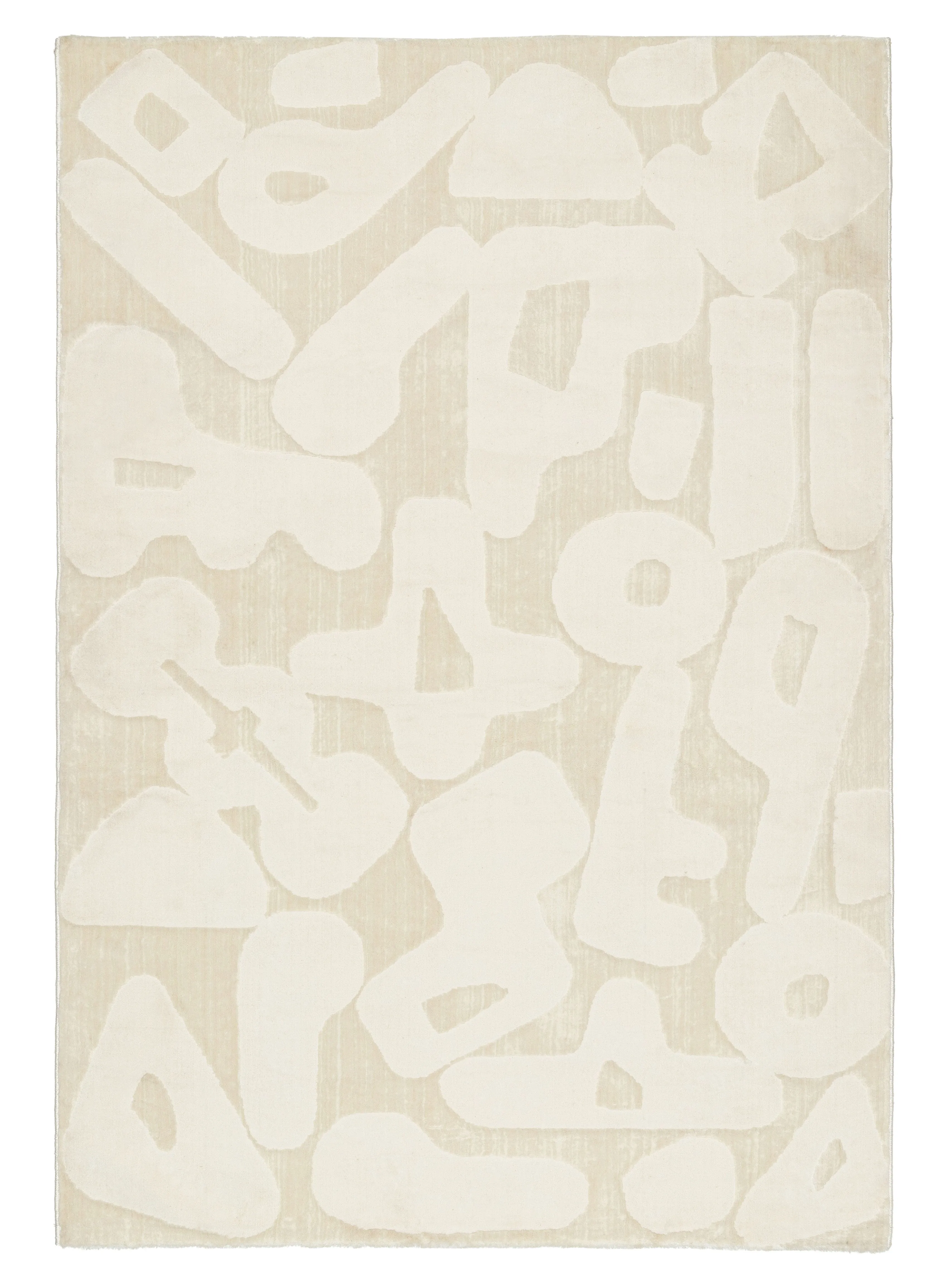Izar Neutral Abstract Washable Rugmodern color block patchwork rug