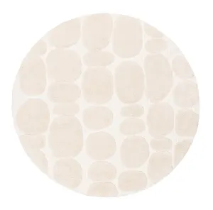 Jacinta Ivory Abstract Round Rugmodern color block patchwork rug