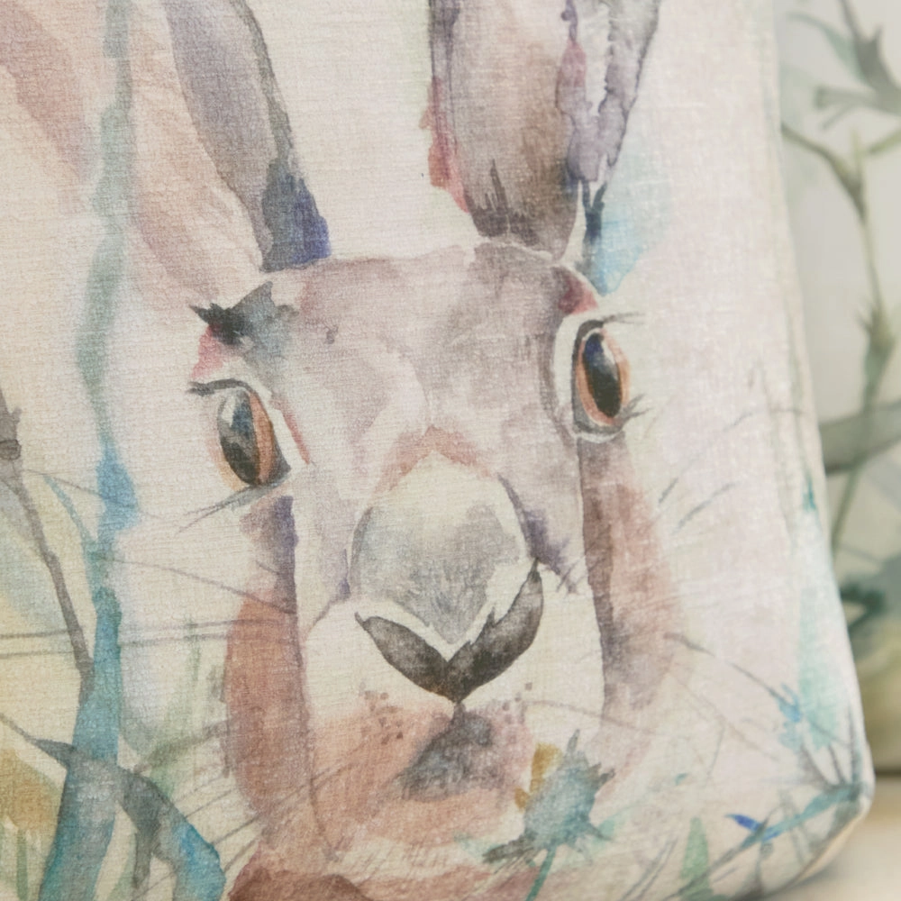 Jack Rabbit Printed Piped Cushion Blue