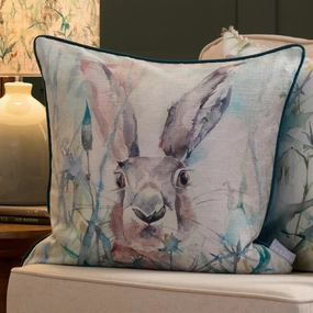 Jack Rabbit Printed Piped Cushion Bluebedding sets ,throw blankets 