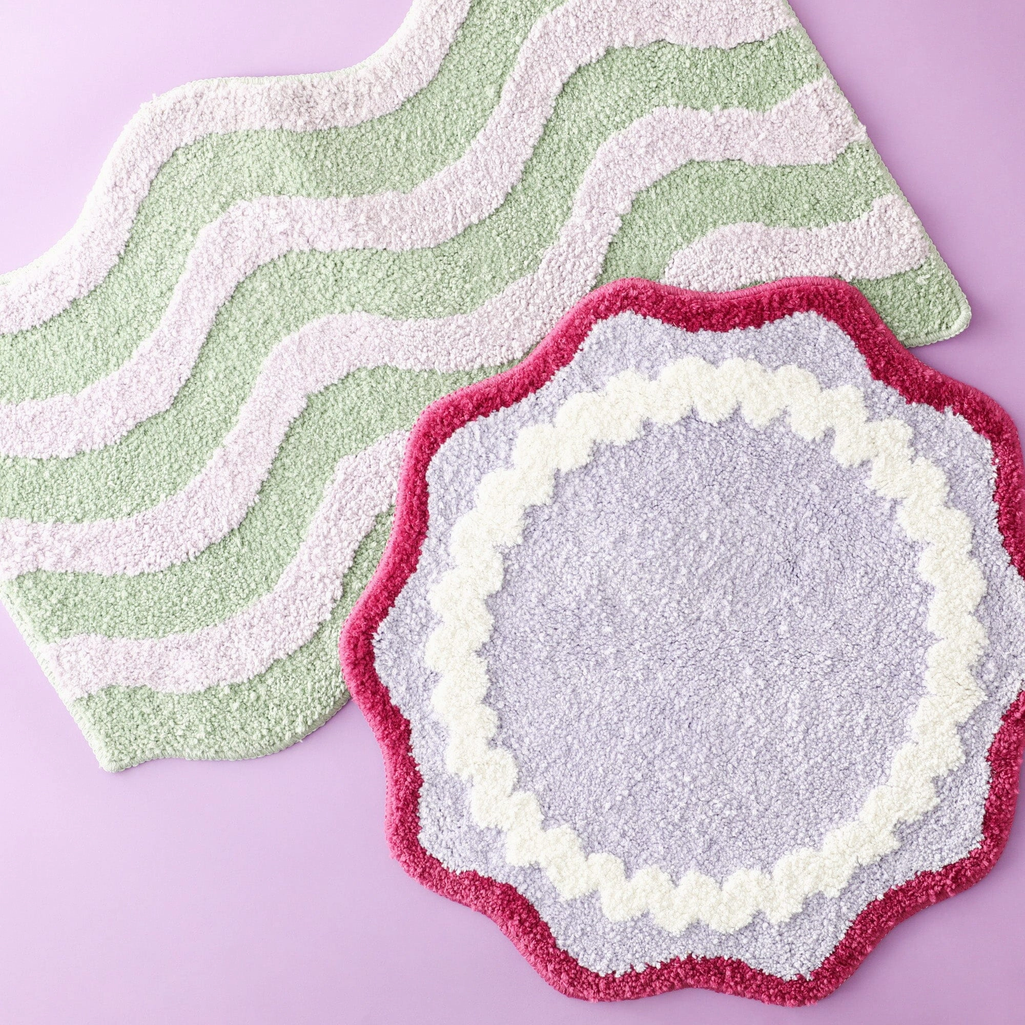 Jagged Round Mat Pink