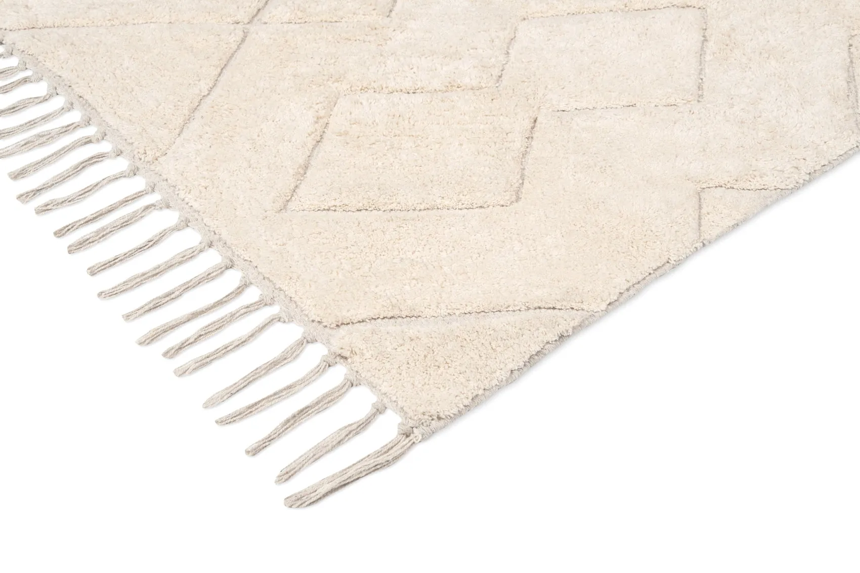 Jahna Cream Beige Diamond Tribal Washable Rug *NO RETURNS UNLESS FAULTY
