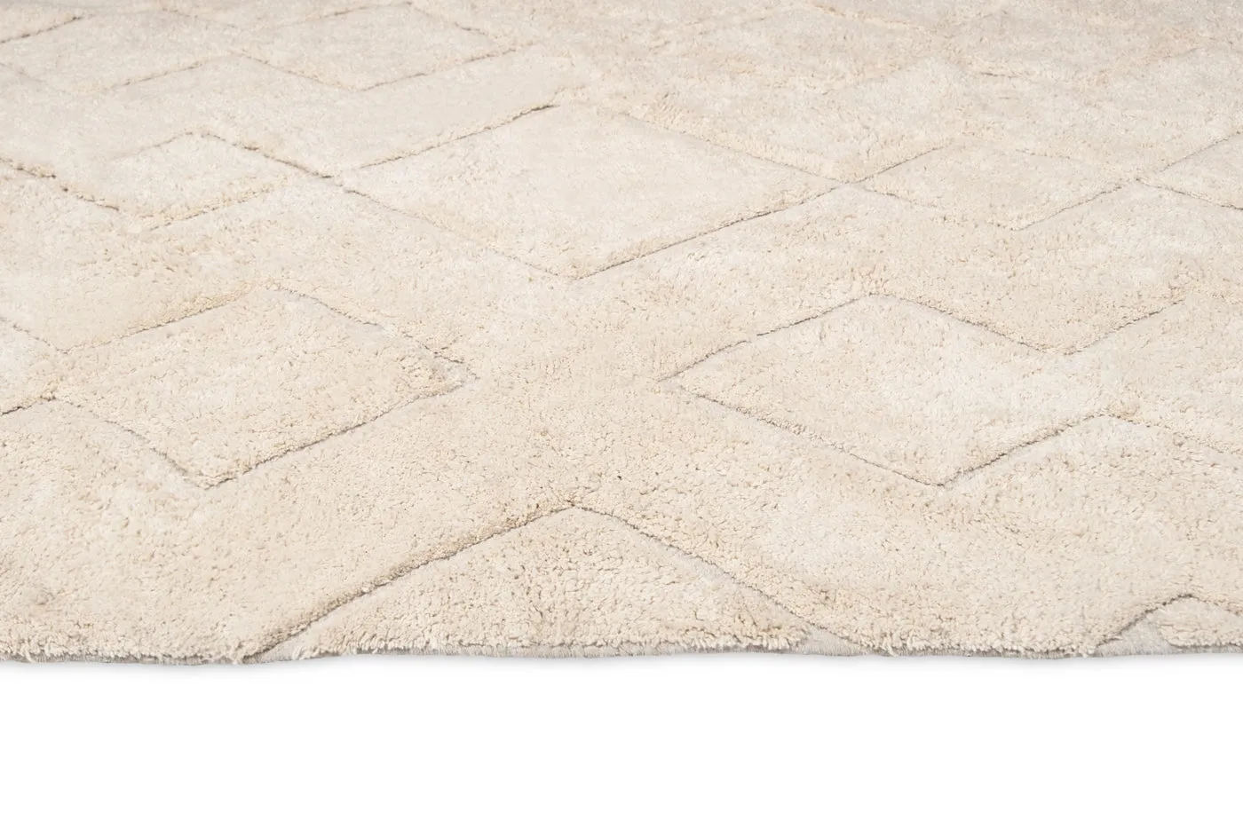Jahna Cream Beige Diamond Tribal Washable Rug *NO RETURNS UNLESS FAULTY