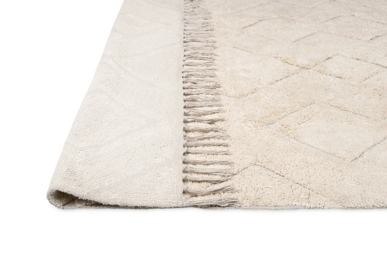 Jahna Cream Beige Diamond Tribal Washable Rug *NO RETURNS UNLESS FAULTY