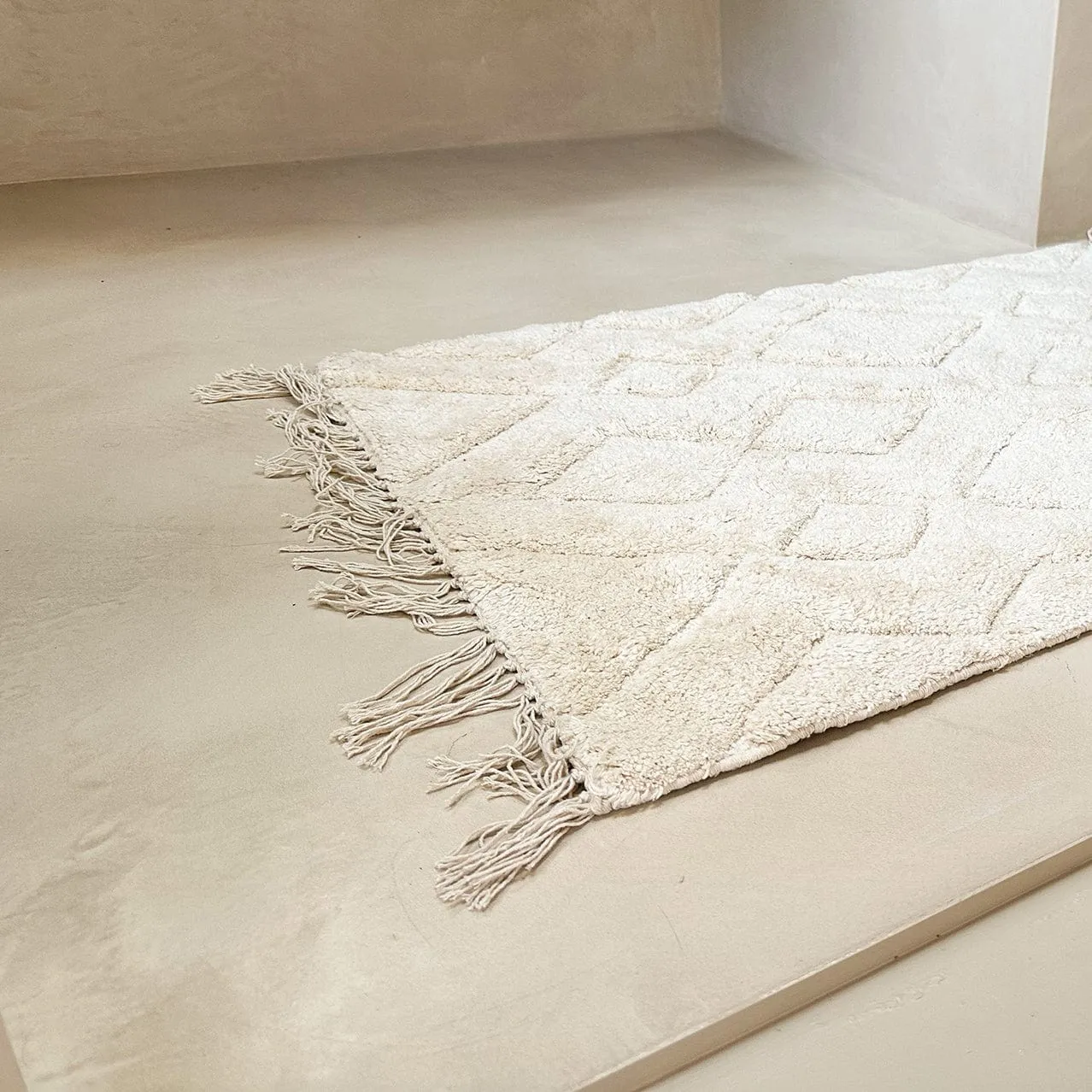 Jahna Cream Tribal Washable Bath Mat *NO RETURNS UNLESS FAULTY