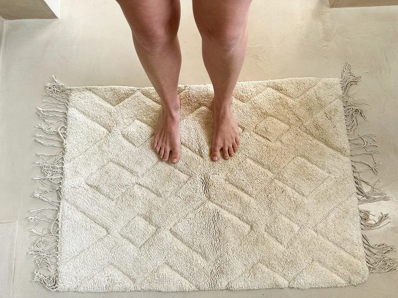 Jahna Cream Tribal Washable Bath Mat *NO RETURNS UNLESS FAULTY