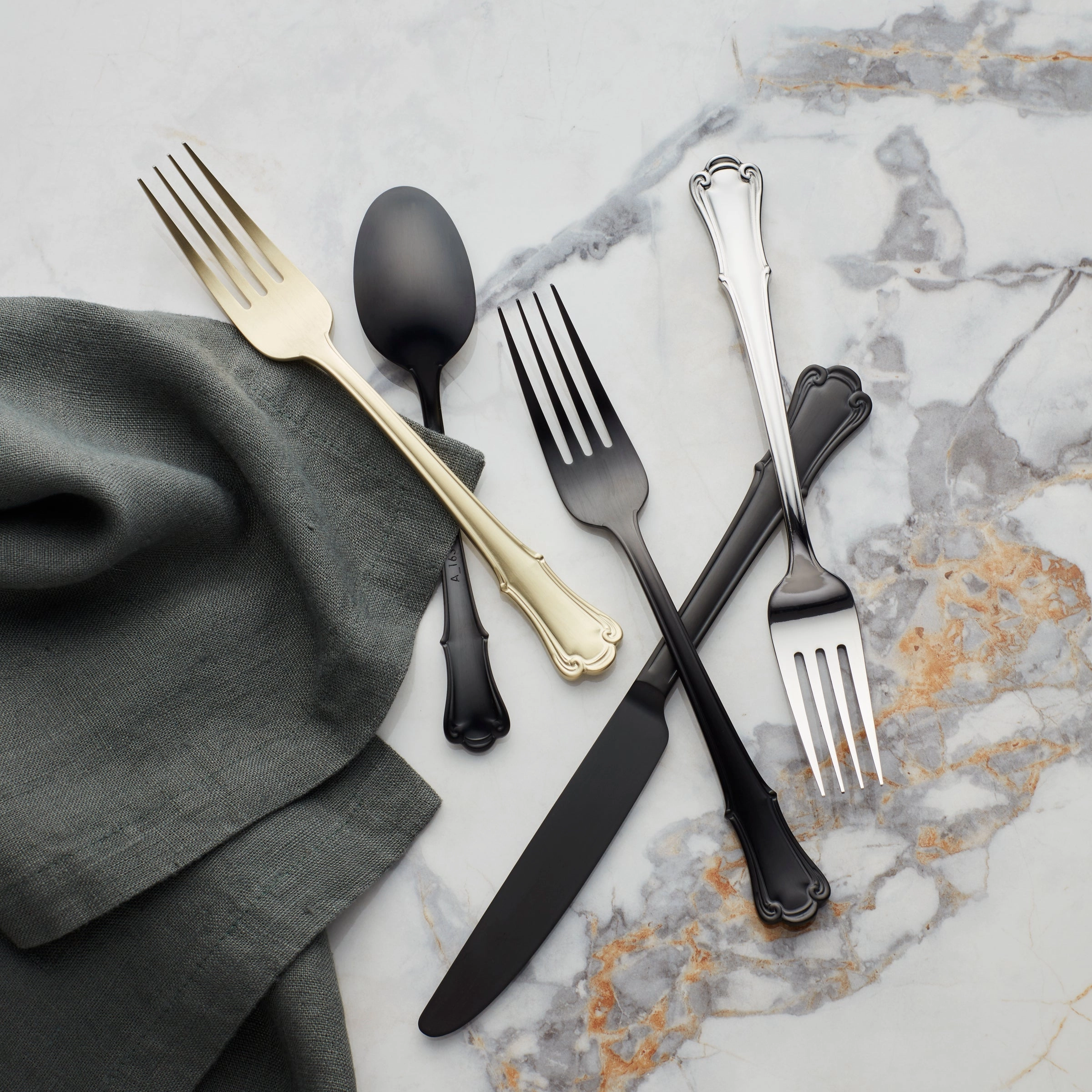 James Street Champagne Satin 20 Piece Flatware Set