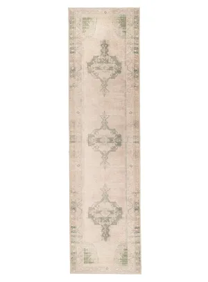 Janella Beige and Green Medallion Washable Runner Rugmodern color block patchwork rug