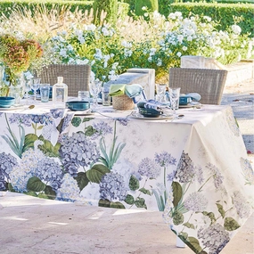 Jardin Bleu Tablecloth - 67"x67"home decor ,wall decor 