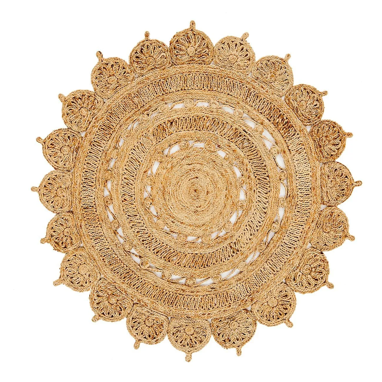 Jayde Natural Hand Woven Round Jute Rug *NO RETURNS UNLESS FAULTYmodern color block patchwork rug