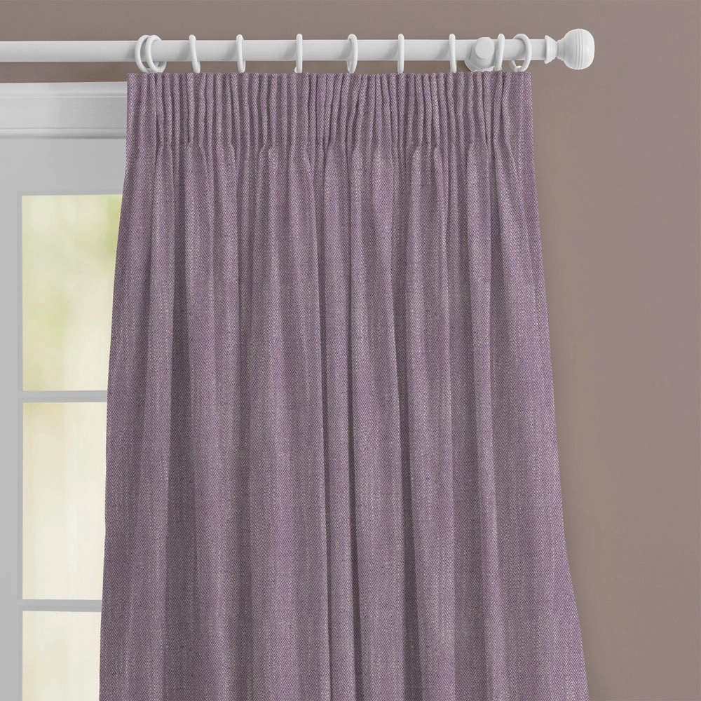 Jedburgh Textured Woven Made to Measure Curtains Damson