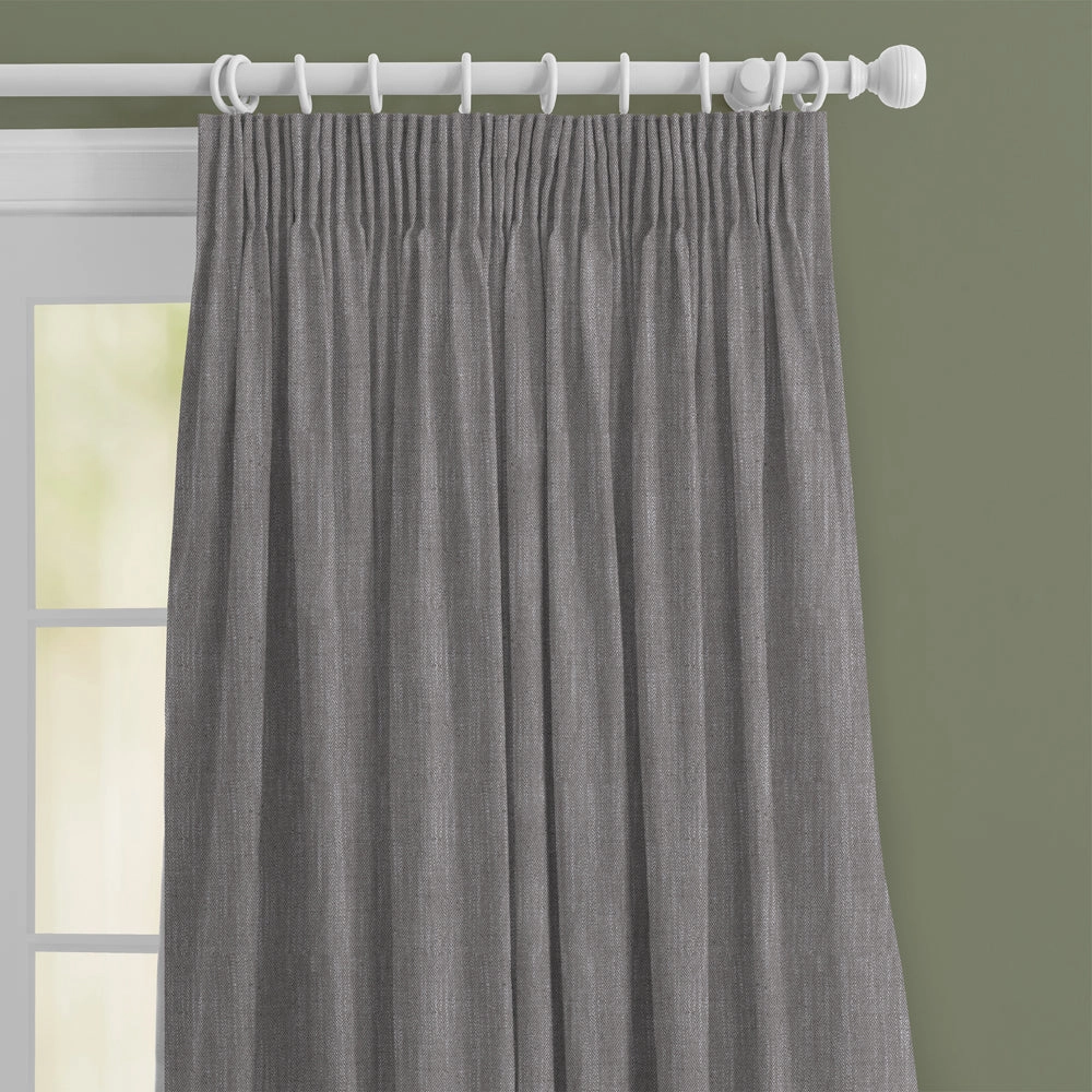 Jedburgh Textured Woven Made to Measure Curtains Mushroom