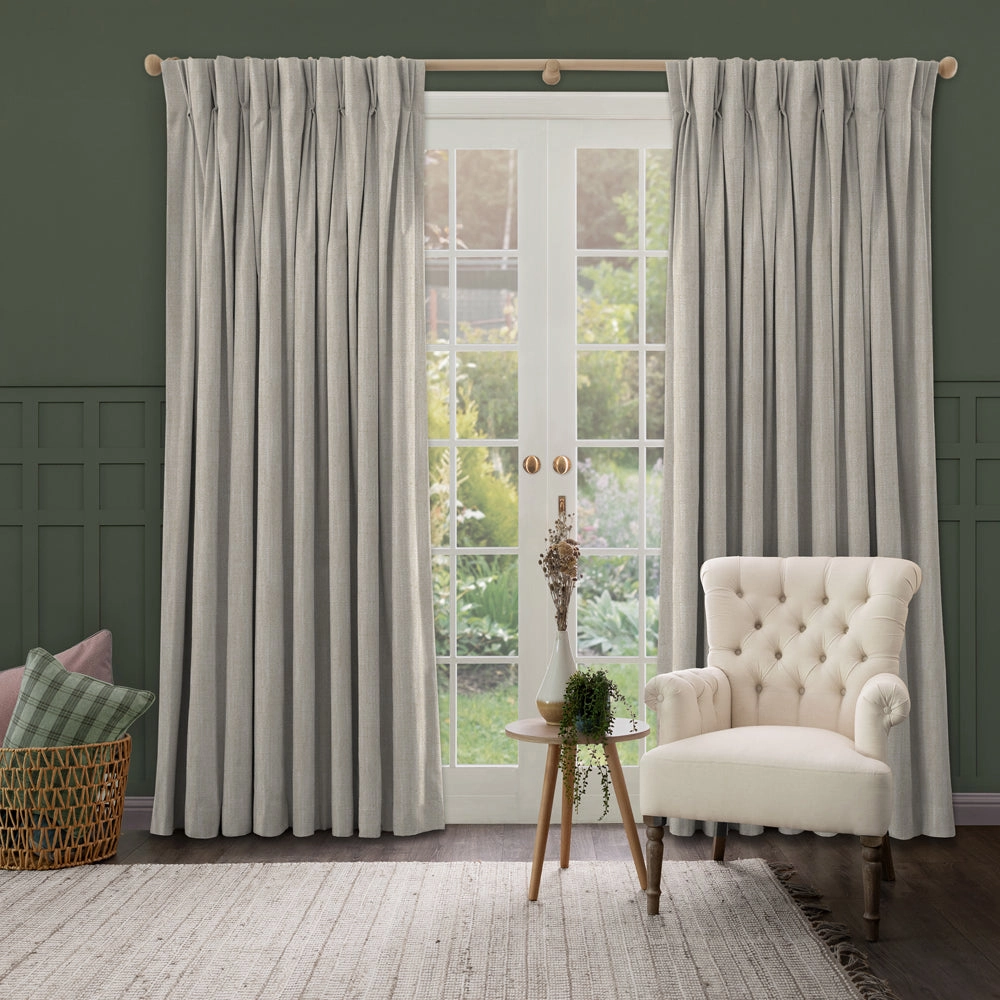 Jedburgh Textured Woven Made to Measure Curtains Natural