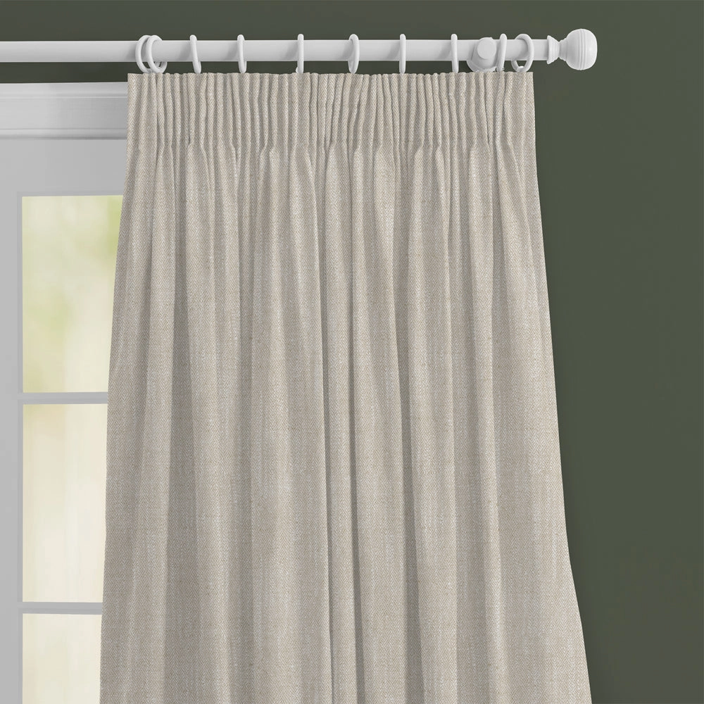 Jedburgh Textured Woven Made to Measure Curtains Natural