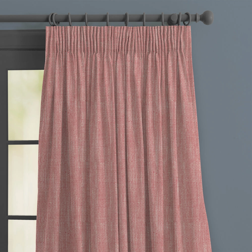 Jedburgh Textured Woven Made to Measure Curtains Poppy