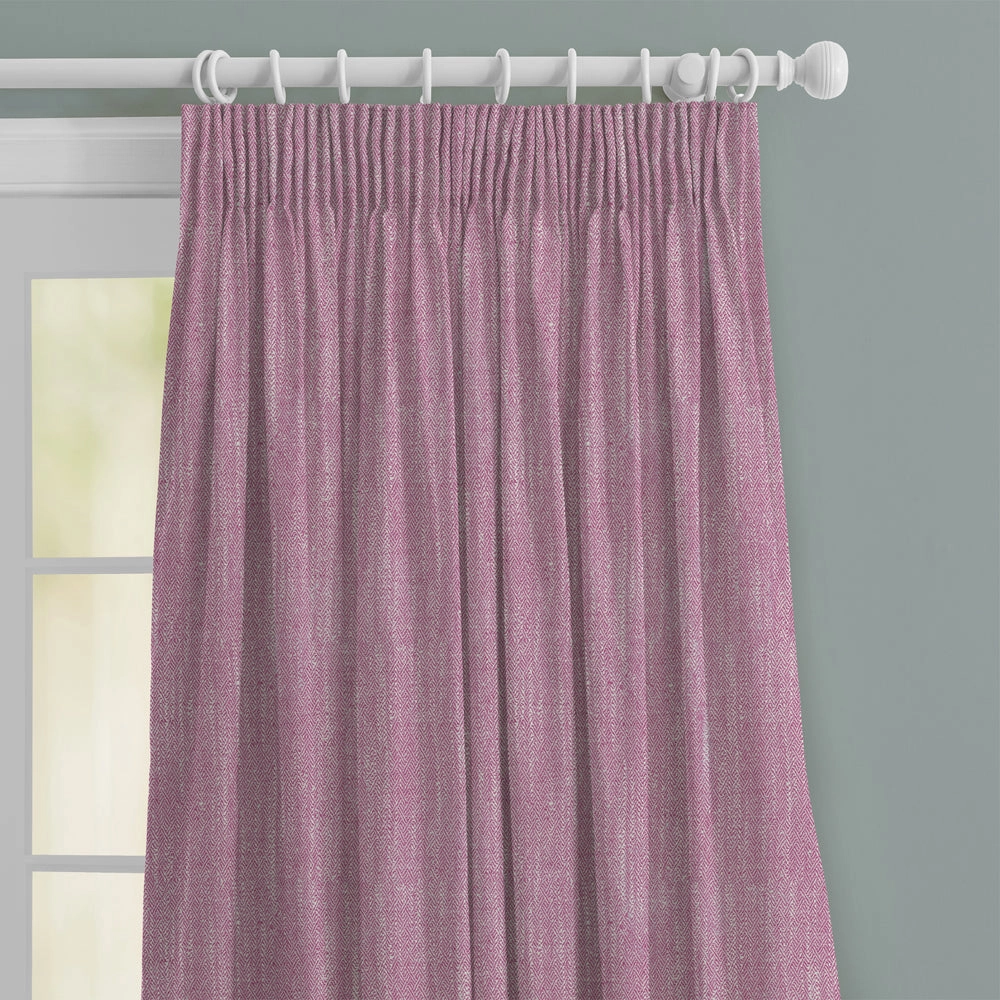 Jedburgh Textured Woven Made to Measure Curtains Raspberry