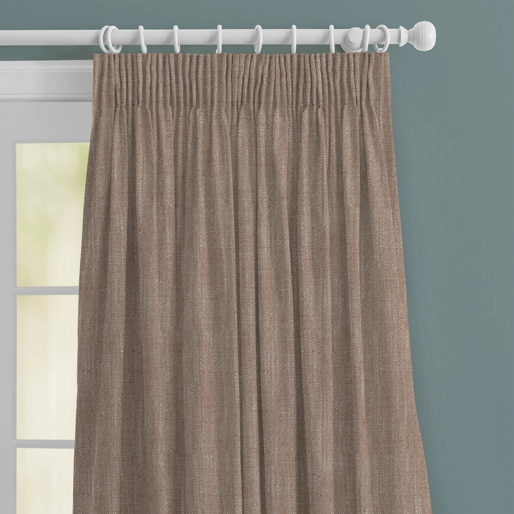 Jedburgh Textured Woven Made to Measure Curtains Rust