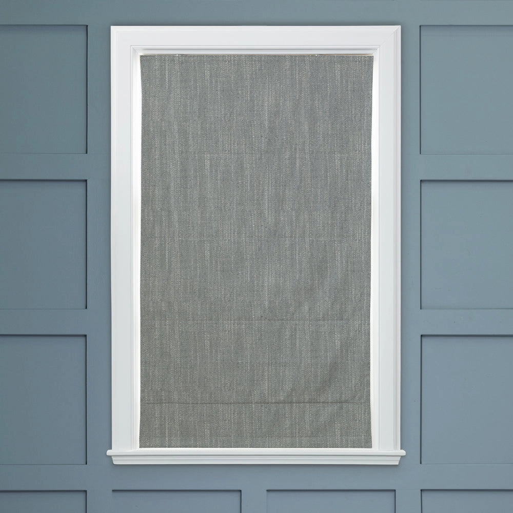 Jedburgh Textured Woven Made to Measure Roman Blinds Charcoal