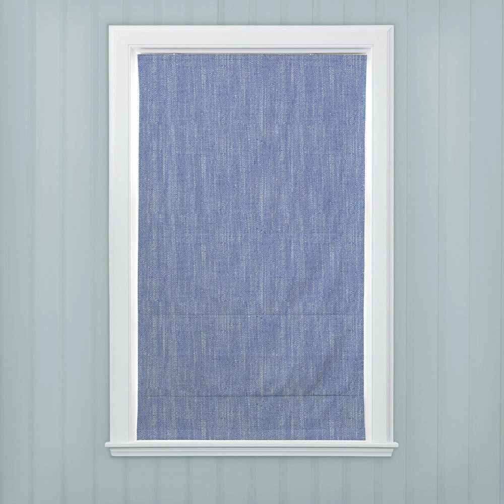 Jedburgh Textured Woven Made to Measure Roman Blinds Cobalt