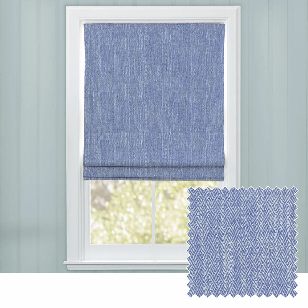 Jedburgh Textured Woven Made to Measure Roman Blinds Cobaltbedding sets ,throw blankets 