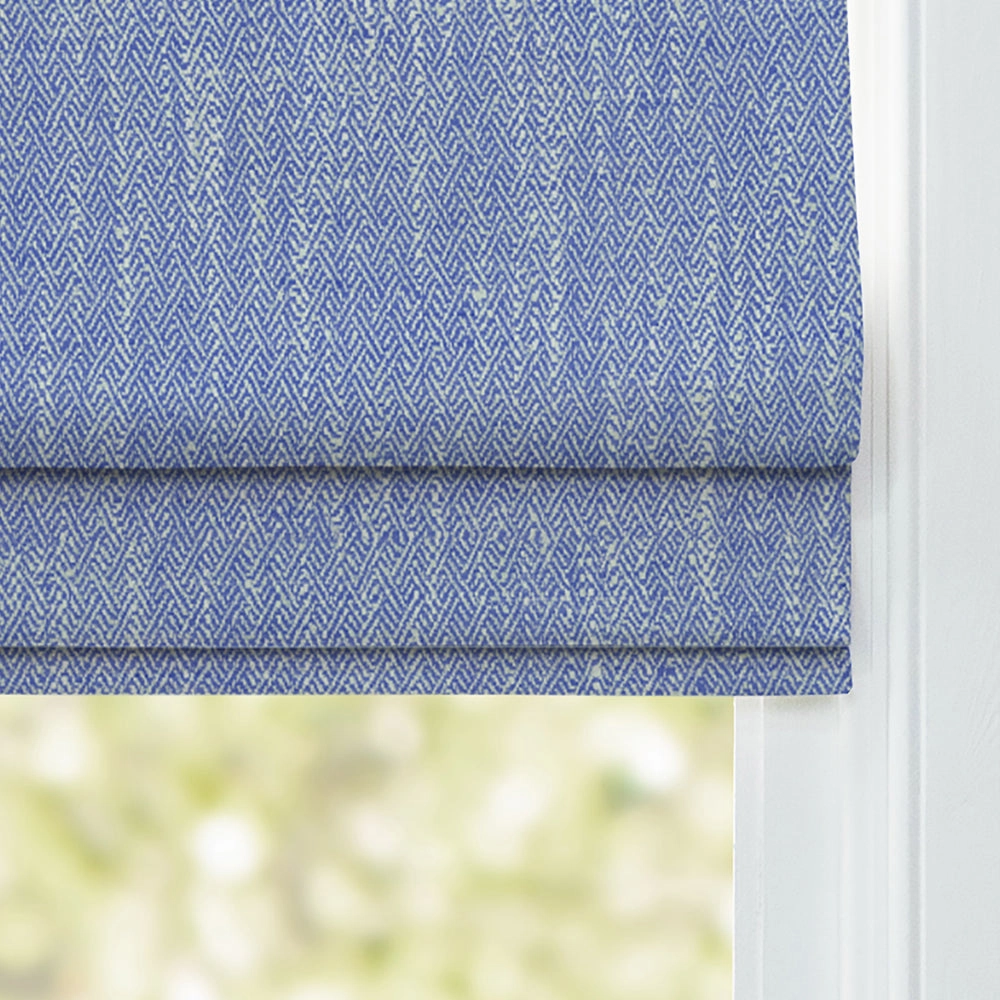 Jedburgh Textured Woven Made to Measure Roman Blinds Cobalt
