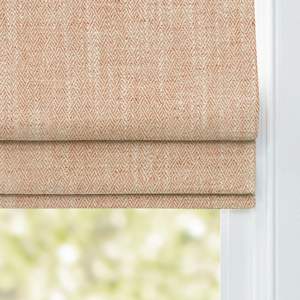 Jedburgh Textured Woven Made to Measure Roman Blinds Coral