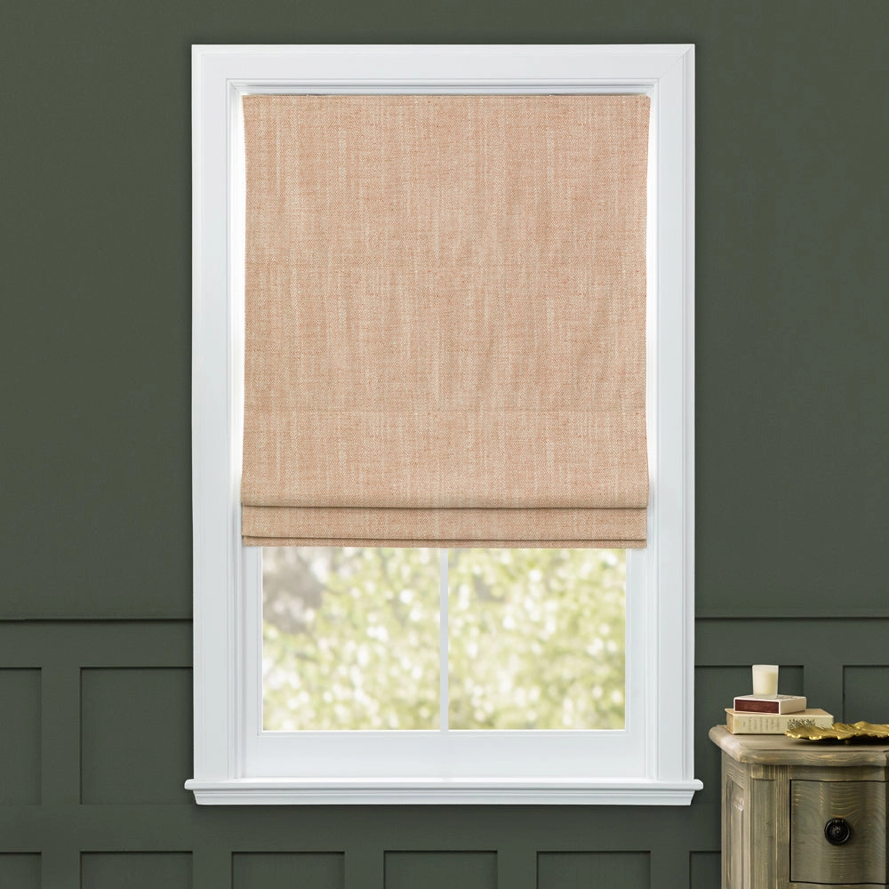 Jedburgh Textured Woven Made to Measure Roman Blinds Coral