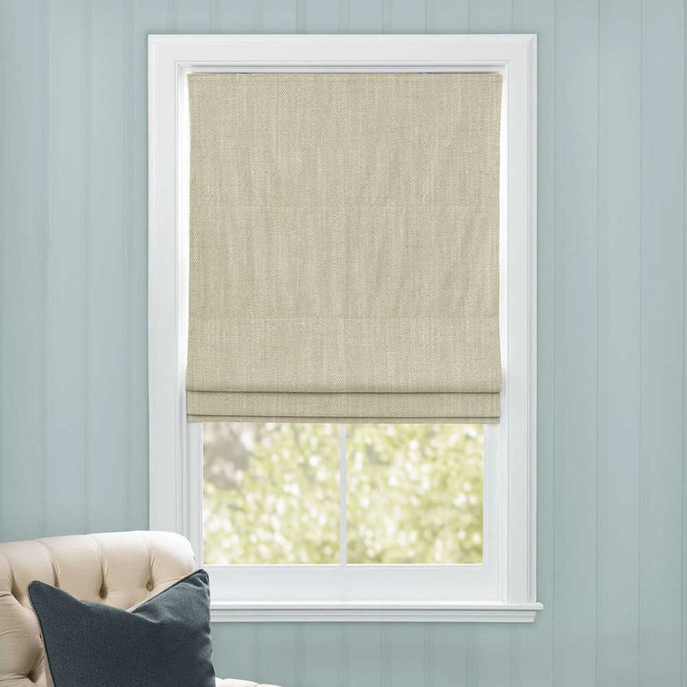 Jedburgh Textured Woven Made to Measure Roman Blinds Cream