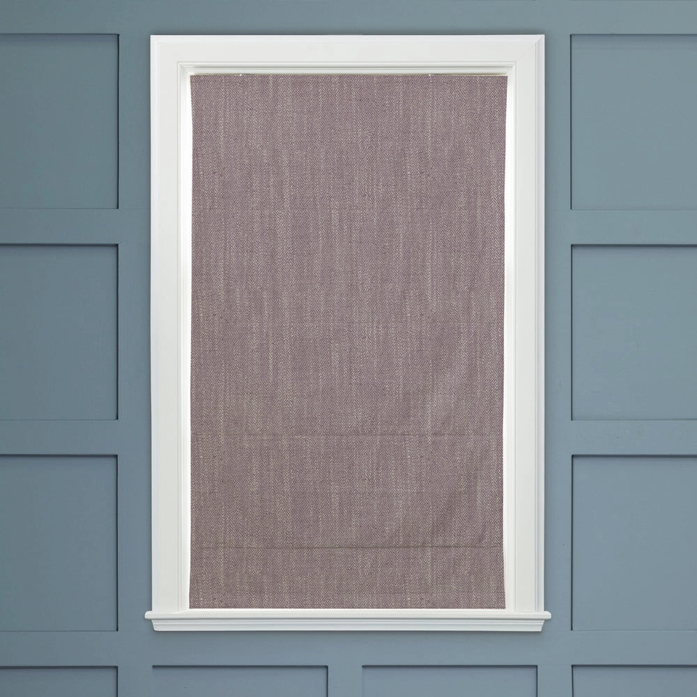 Jedburgh Textured Woven Made to Measure Roman Blinds Heather