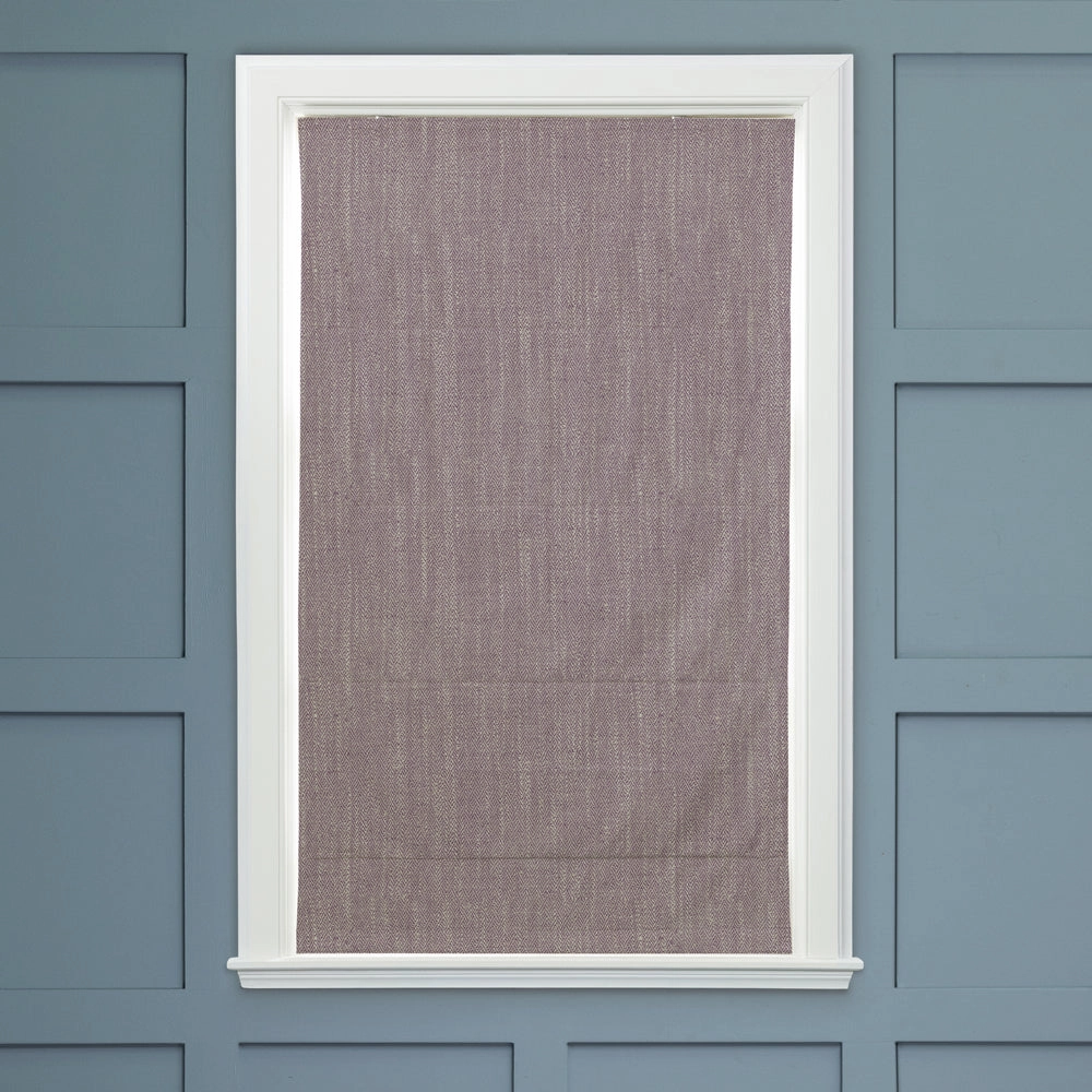 Jedburgh Textured Woven Made to Measure Roman Blinds Heather