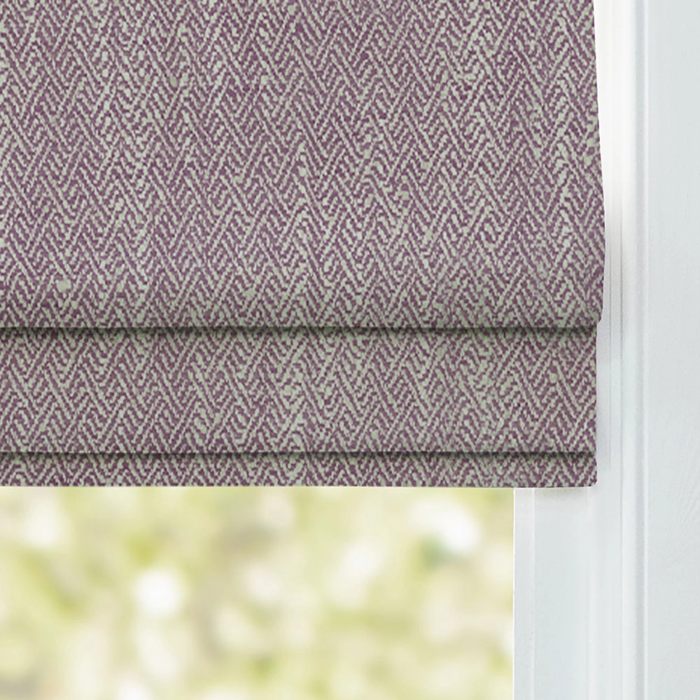 Jedburgh Textured Woven Made to Measure Roman Blinds Heather
