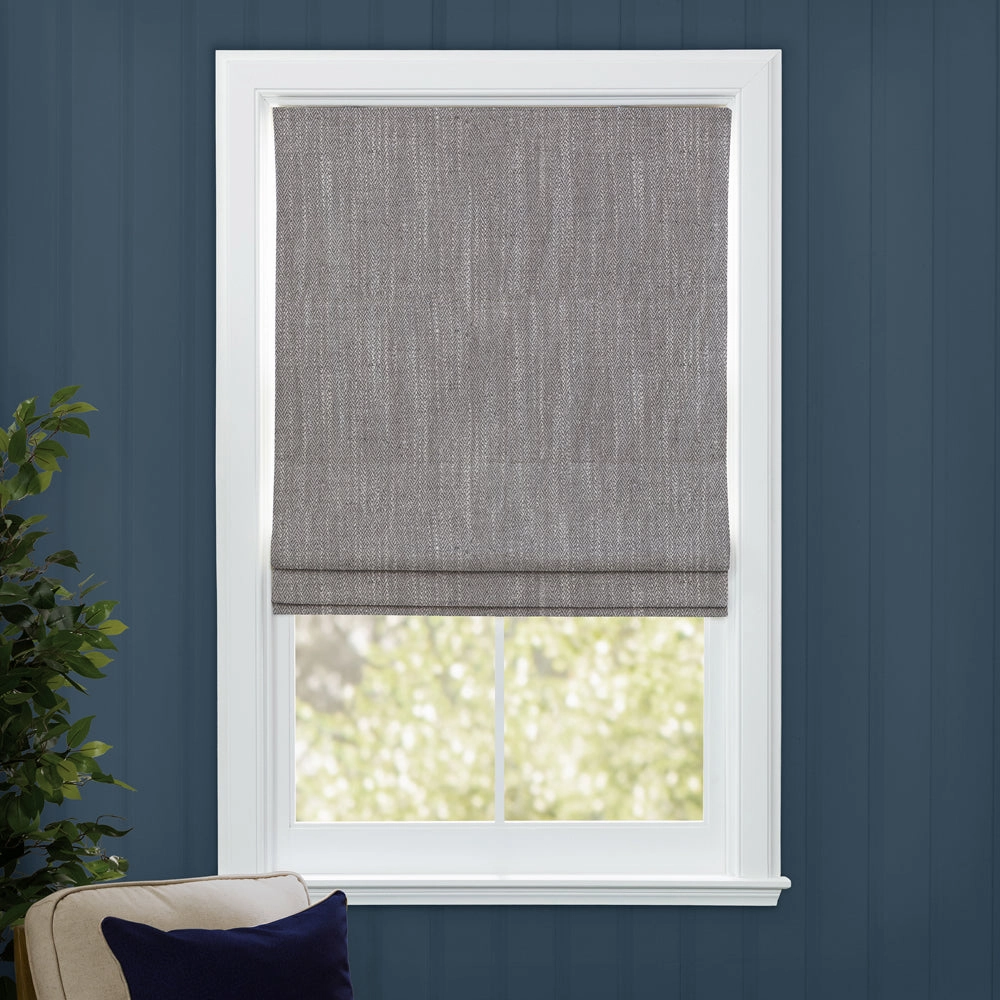 Jedburgh Textured Woven Made to Measure Roman Blinds Mushroom