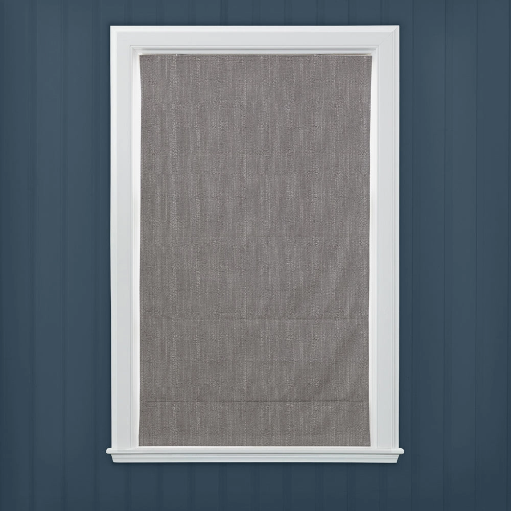 Jedburgh Textured Woven Made to Measure Roman Blinds Mushroom
