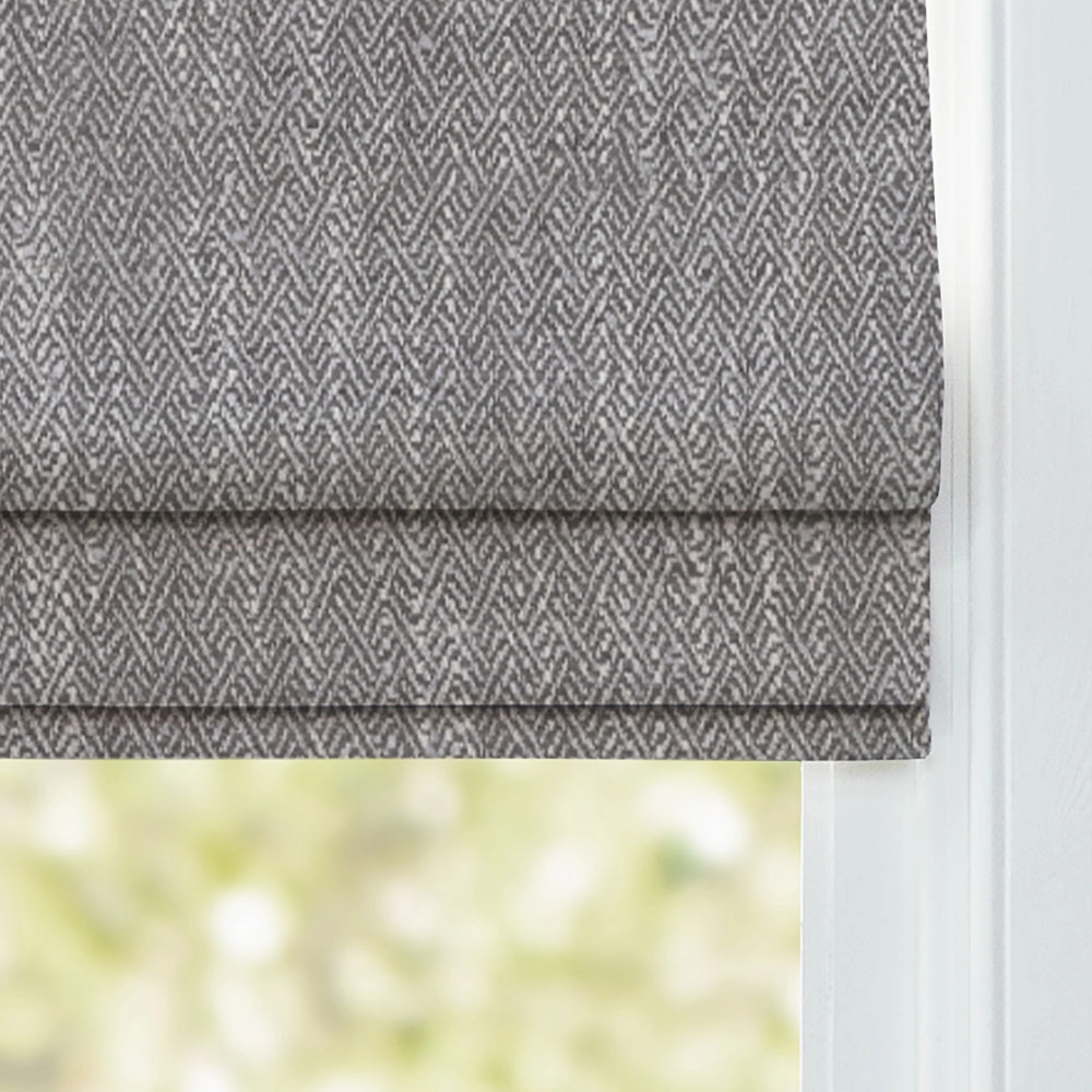 Jedburgh Textured Woven Made to Measure Roman Blinds Mushroom