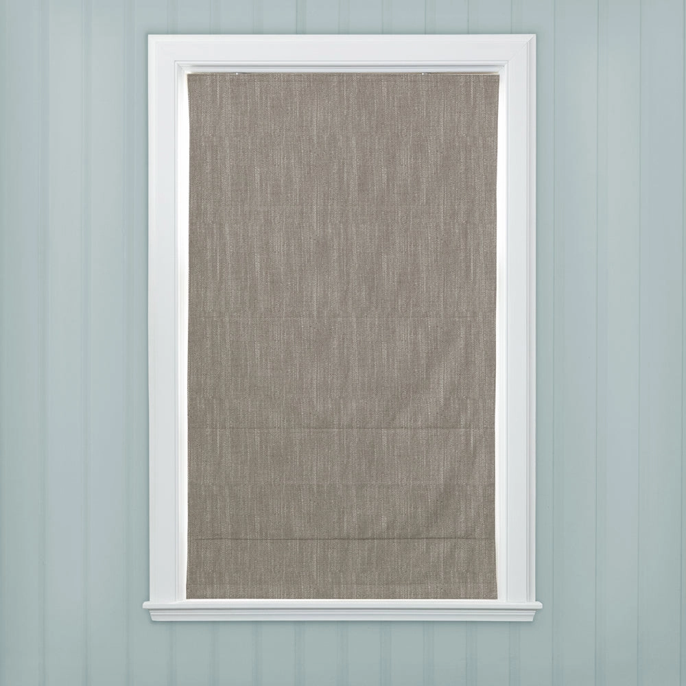 Jedburgh Textured Woven Made to Measure Roman Blinds Nut