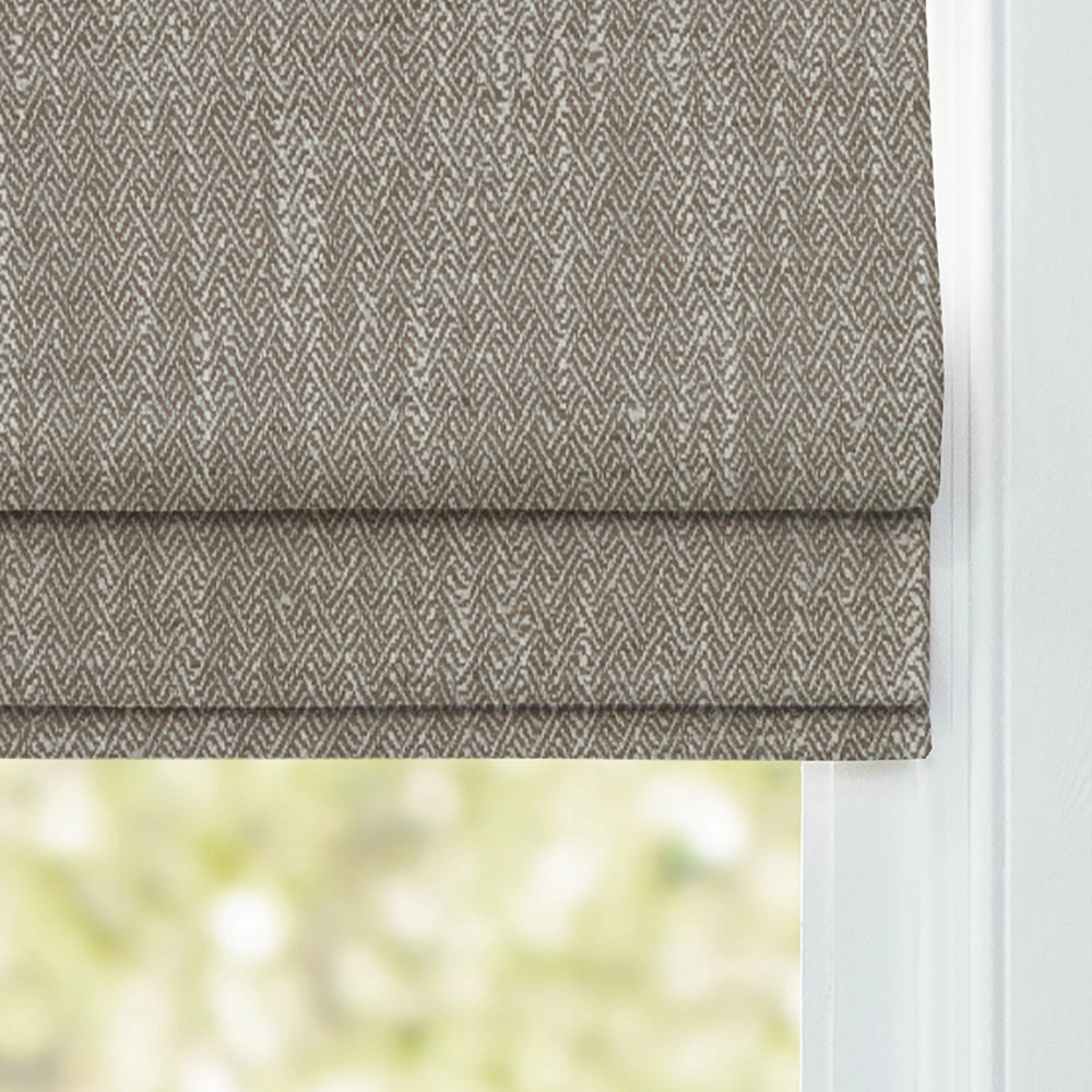 Jedburgh Textured Woven Made to Measure Roman Blinds Nut