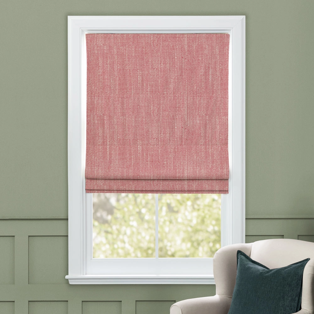 Jedburgh Textured Woven Made to Measure Roman Blinds Poppy